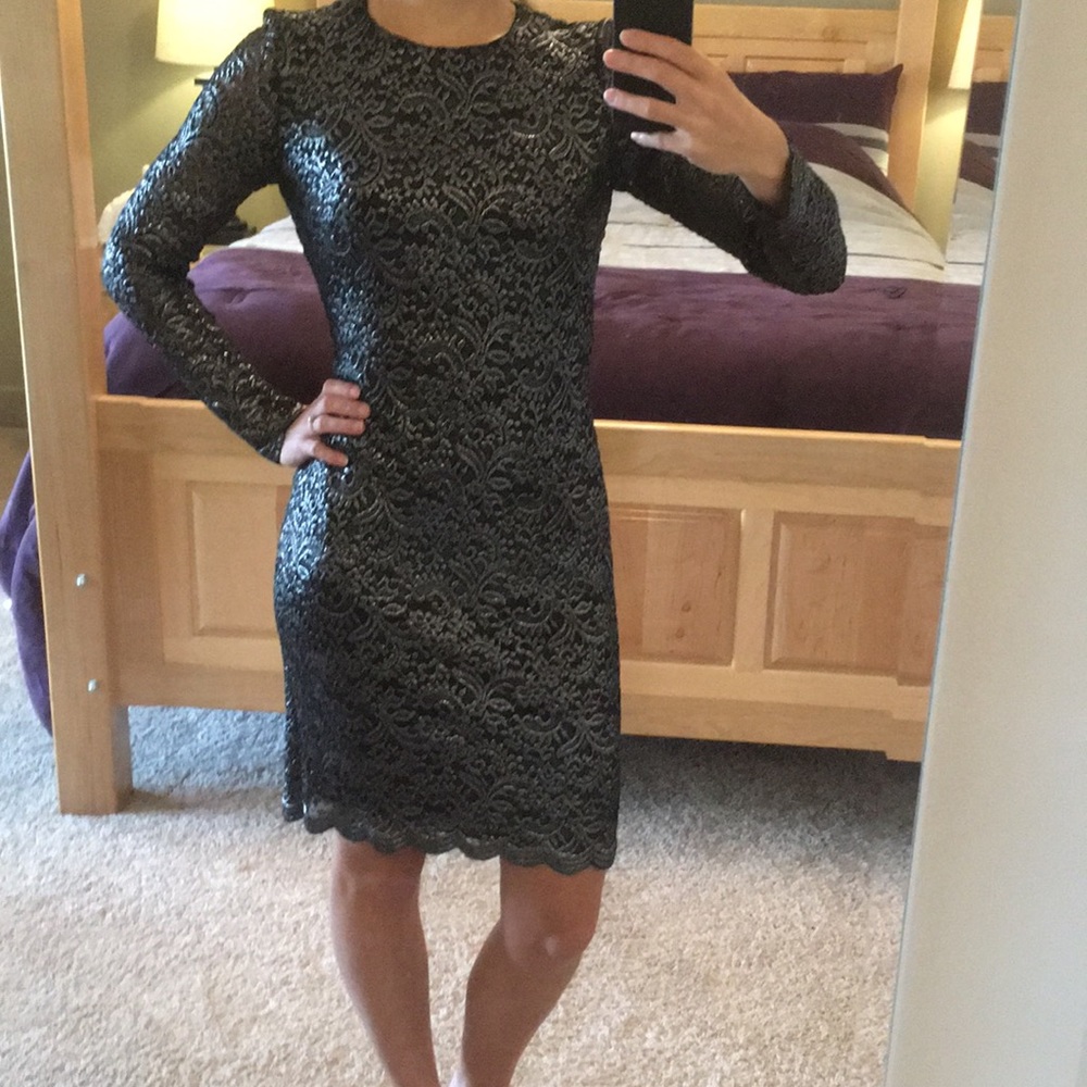 Metallic Lace Dress
